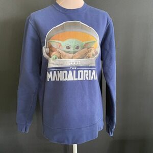Star Wars The Mandalorian Sweatshirt Unisex Medium Blue Good Grogu Baby Yoda
